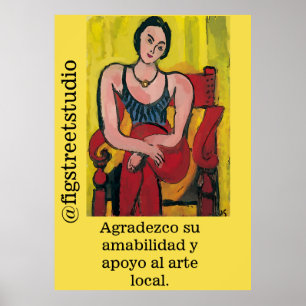 Affiche Nancy In Red Chair Merci, modifier le texte