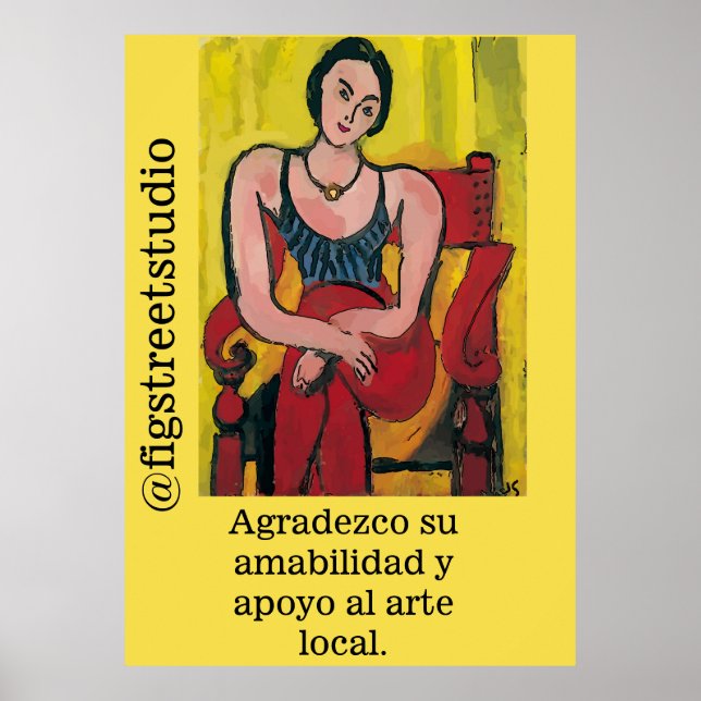Affiche Nancy In Red Chair Merci, modifier le texte (Devant)