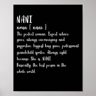 Affiche Nani Définition Grand-mère Fête des mères Femmes