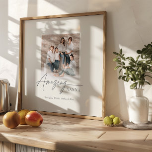 Affiche Nanna Incroyable Photo Personnalisée Famille Perso