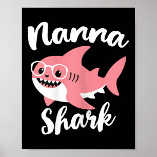 Affiche Nanna Shark Fête des mères grand-mère drôle