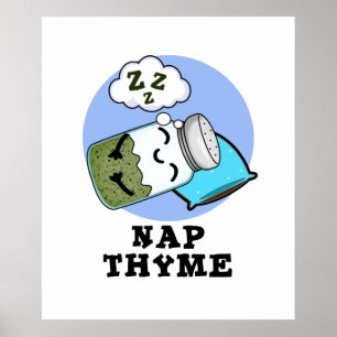 Affiche Nap Thyme Funky Sleeping Herb Pun