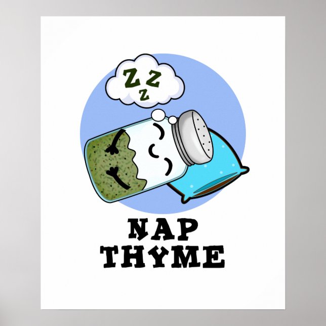 Affiche Nap Thyme Funky Sleeping Herb Pun (Devant)