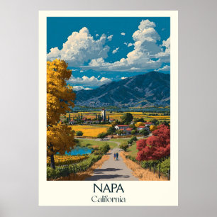 Affiche Napa California Art Print   Pays du vin
