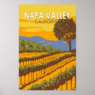 Affiche Napa Valley Californie Voyage Art Rétro