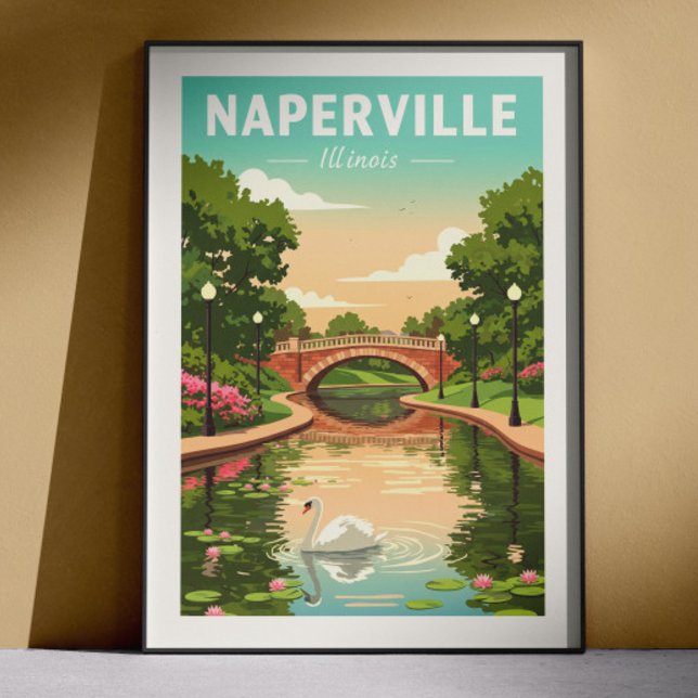 Affiche Naperville Illinois vintage (Créateur téléchargé)
