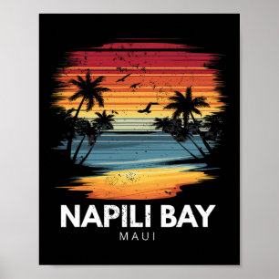 Affiche Napili Y Maui Planche De Surf Vintage