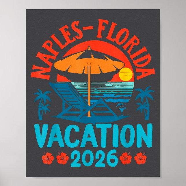 Affiche Naples Florida 2026 Family Vacation Beach Summer V (Devant)