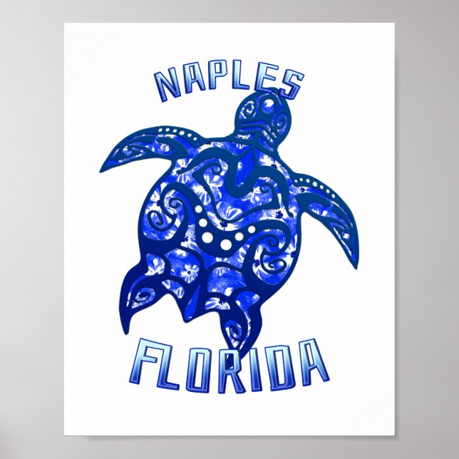 Affiche Naples Florida Vacation Tribal Turtle (Devant)