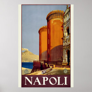 Affiche Naples Italie Style Vintage Années 1920 Voyage Ita