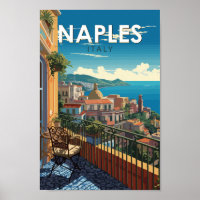 Naples Italie Travel Art Vintage