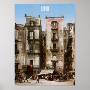 Affiche Naples, Italie vers 1900