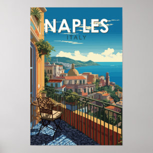 Affiche Naples Italie Voyage Art Rétro