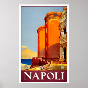 Affiche Naples Italie voyage vintage