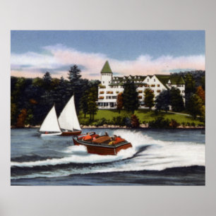 Affiche Naples Maine Boating on Long Lake