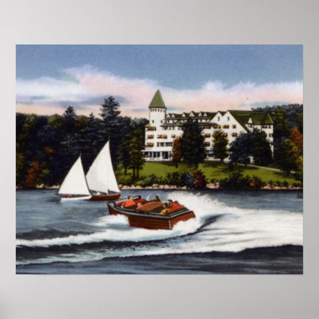 Affiche Naples Maine Boating on Long Lake (Devant)