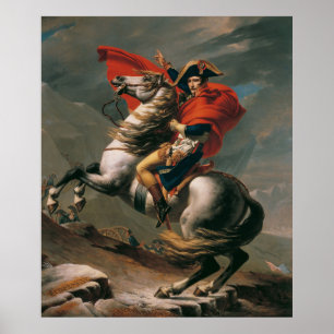 Affiche Napoléon à cheval, bataille du col Saint-Bernard