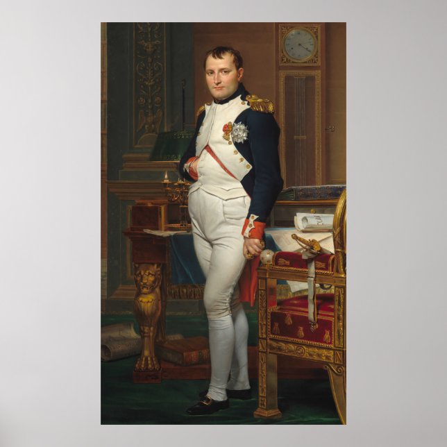 Affiche Napoléon dans son étude, 1812 (Devant)