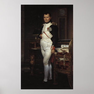 Affiche Napoléon dans son étude par Jacques Louis David