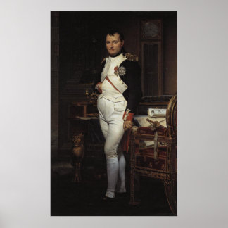 Affiche Napoléon dans son étude par Jacques Louis David