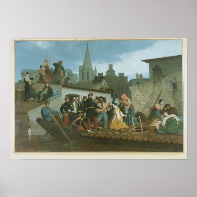 Affiche Napoléon III Visite des victimes des inondations (Devant)