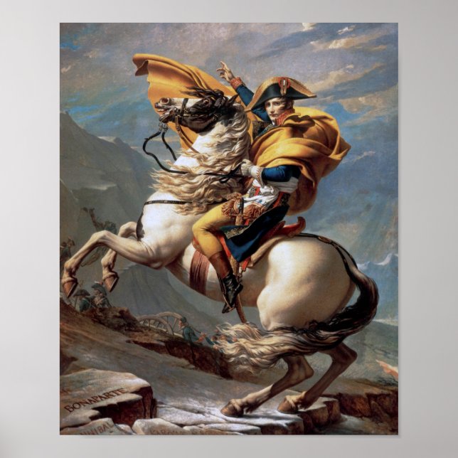 Affiche Napoléon Traversant les Alpes, Jacques-Louis David (Devant)