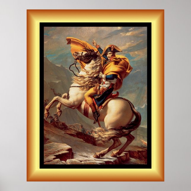 Affiche Napoléon Traversant Les Alpes ~Jacques-Louis David (Devant)