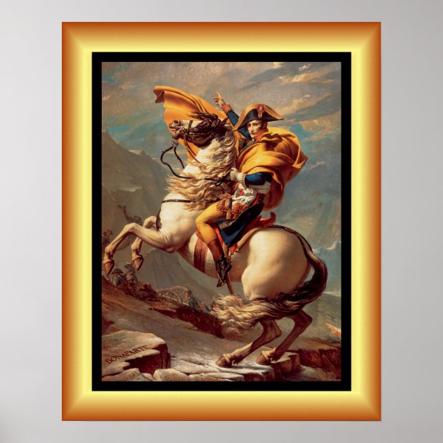 Affiche Napoléon Traversant Les Alpes ~Jacques-Louis David (Devant)