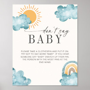 Affiche N'appelez pas bébé Jeu Baby Shower Sunshine