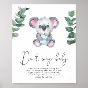 Affiche N'appelez pas bébé koala ours