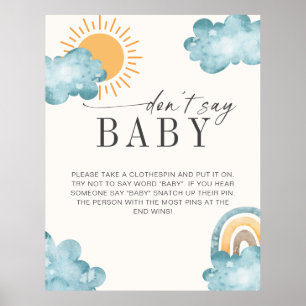 Affiche N'appelle pas bébé   Jeu Baby Shower Sunshine