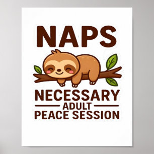 Affiche Nappes de fentes mignonnes - Session de paix adult