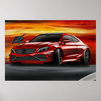 Affiche naquash design mercedes amg c63 s coupé