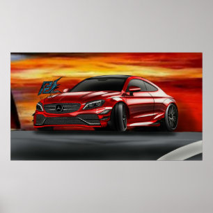 Affiche naquash design mercedes amg c63 s coupé
