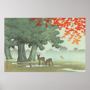 Affiche Nara Park Kawase Hasui 1953 Art japonais