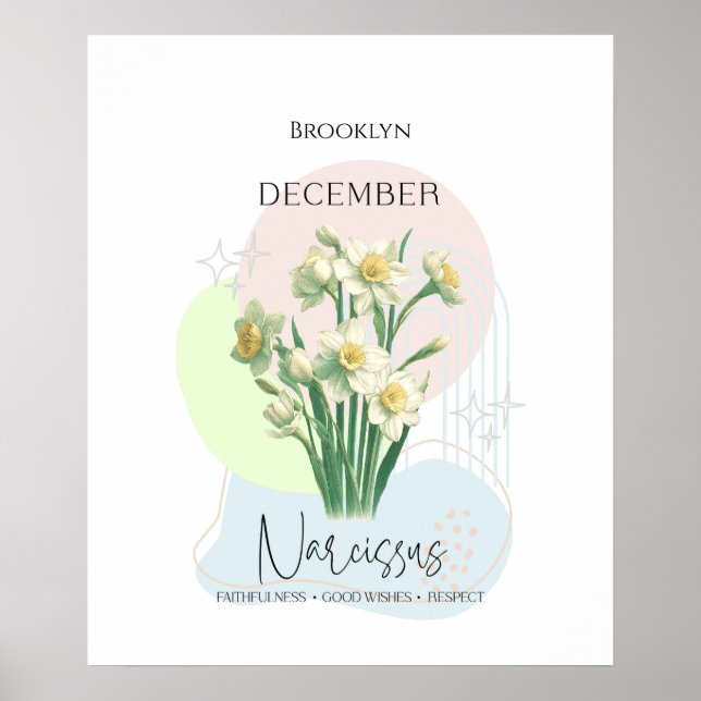 Affiche Narcisse Fleur de naissance de décembre (Devant)