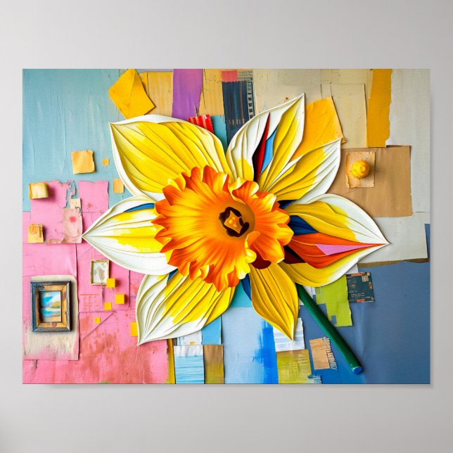 Affiche Narcisse radieux dans un style abstrait moderne (Devant)