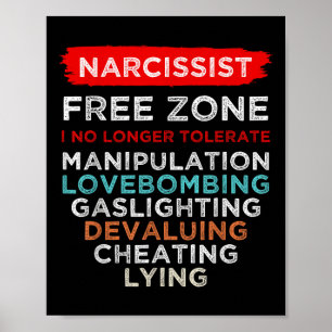 Affiche Narcissiste Narcissiste Zone libre Sensibilisation