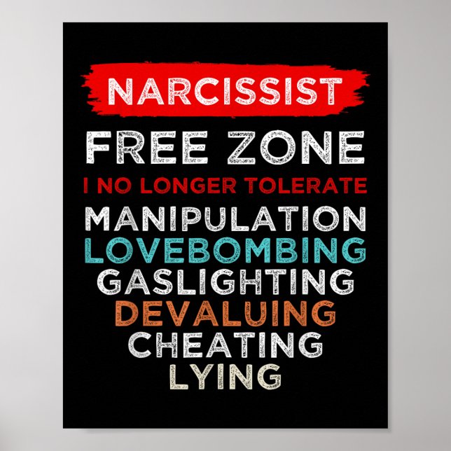 Affiche Narcissiste Narcissiste Zone libre Sensibilisation (Devant)