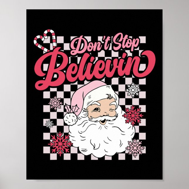 Affiche N'arrêtez pas le Père Noël Rose de Believin Ch (Devant)