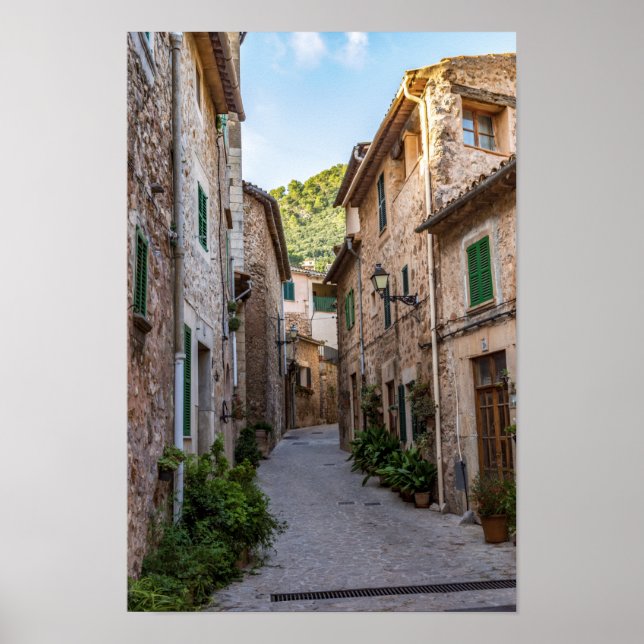 Affiche Narrow street in Valldemossa village - Mallorca (Devant)