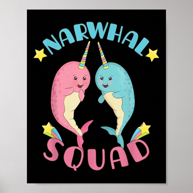 Affiche Narwhal Squad Cute Kawaii Narwhals (Devant)