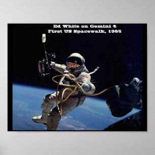 Affiche NASA Ed White on Gemini 4 First US Spacewalk, 1965