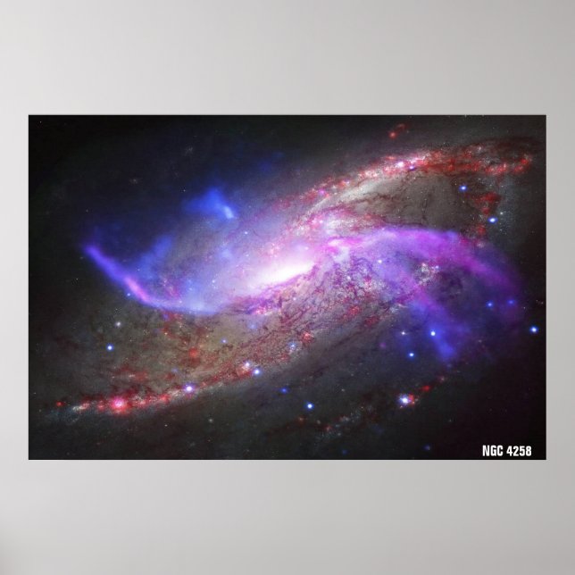 Affiche NASA / Galactic Pyrotechnics / NGC 4258 / (Devant)