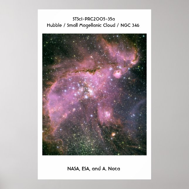 Affiche NASA / Hubble / Petit Nuage Magellanique / NGC 346 (Devant)