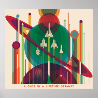 Affiche NASA JPL Space Tourism Une fois dans la vie Getawa