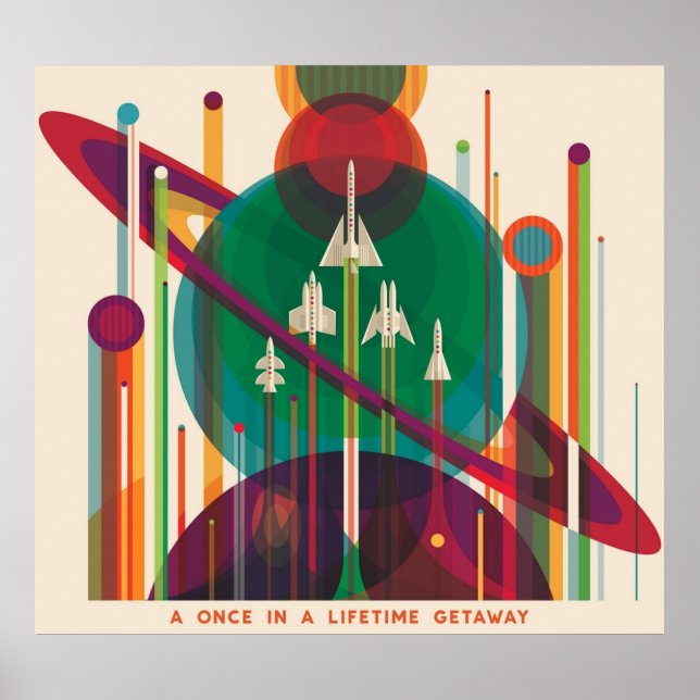 Affiche NASA JPL Space Tourism Une fois dans la vie Getawa (Devant)