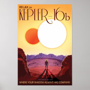 Affiche Nasa / Kepler 16b / Voyage