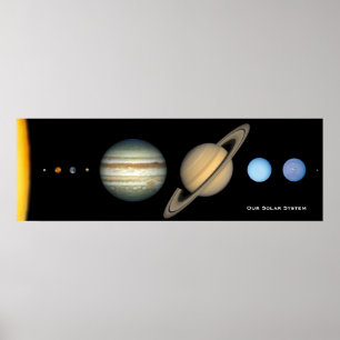 Affiche NASA Solar System Planet Sizes Chart, Enlarged