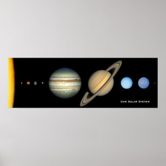 Affiche NASA Solar System Planet Sizes Chart, Enlarged